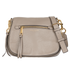 Recruit Nomad Messenger, &pound;160, Handbags, Taupe, Leather, Front view